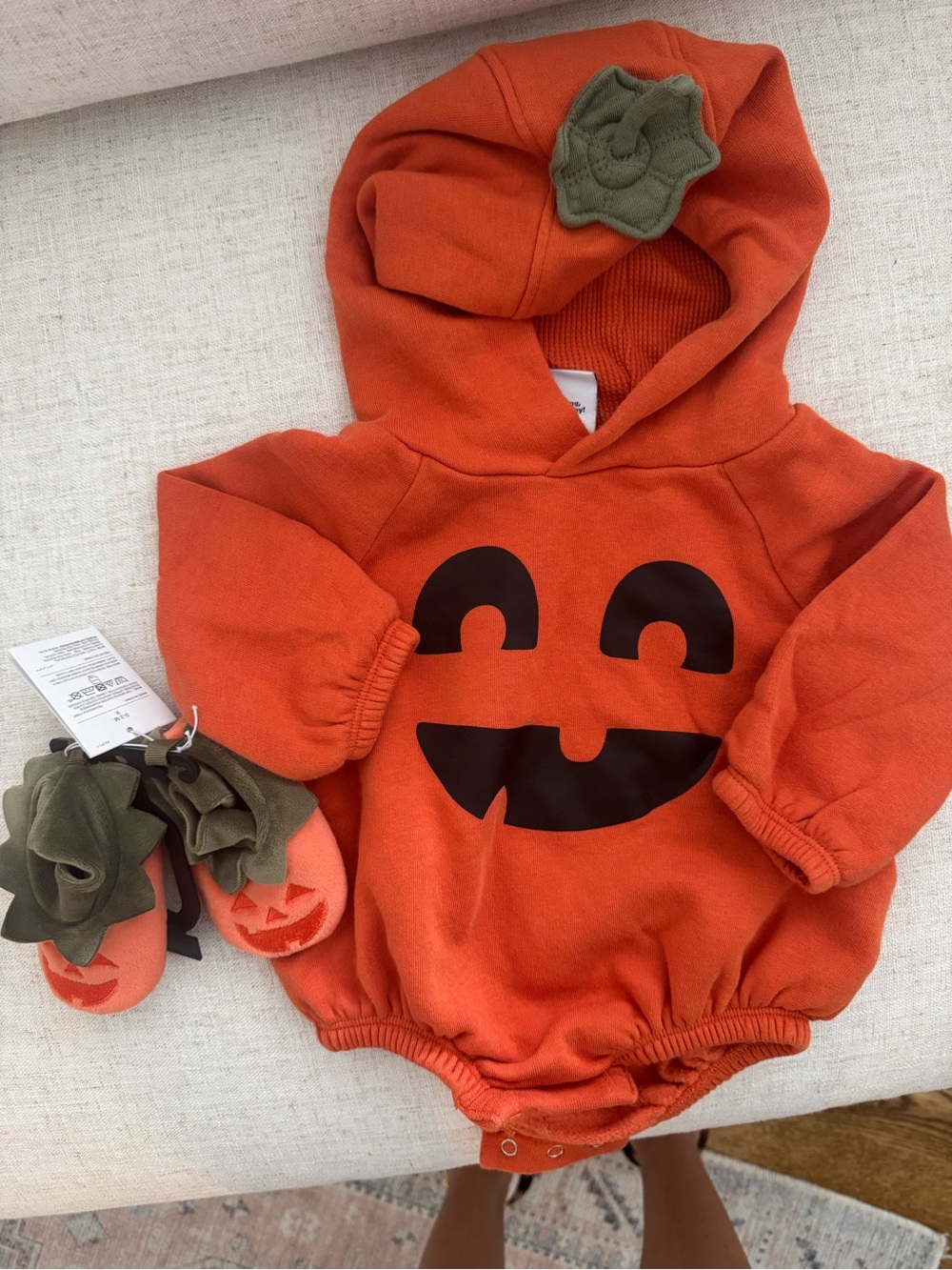 Old Navy Baby Pumpkin Hooded Romper